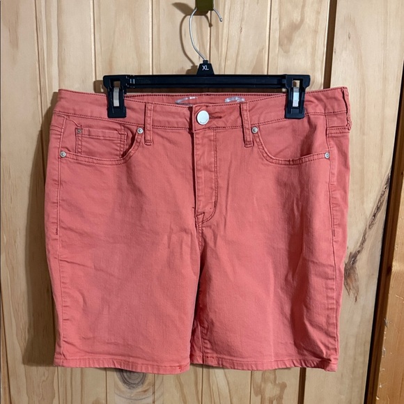 Seven7 Pants - Seven7 Coral Stretch Denim Bermuda Shorts